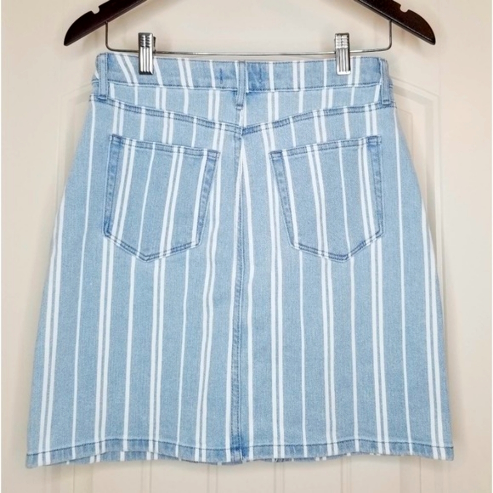LOFT Denim Striped Vintage-Style Skirt - Picture 2 of 3